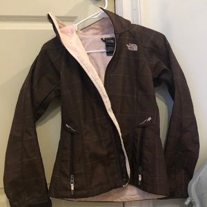 North Face brown and pink zip up